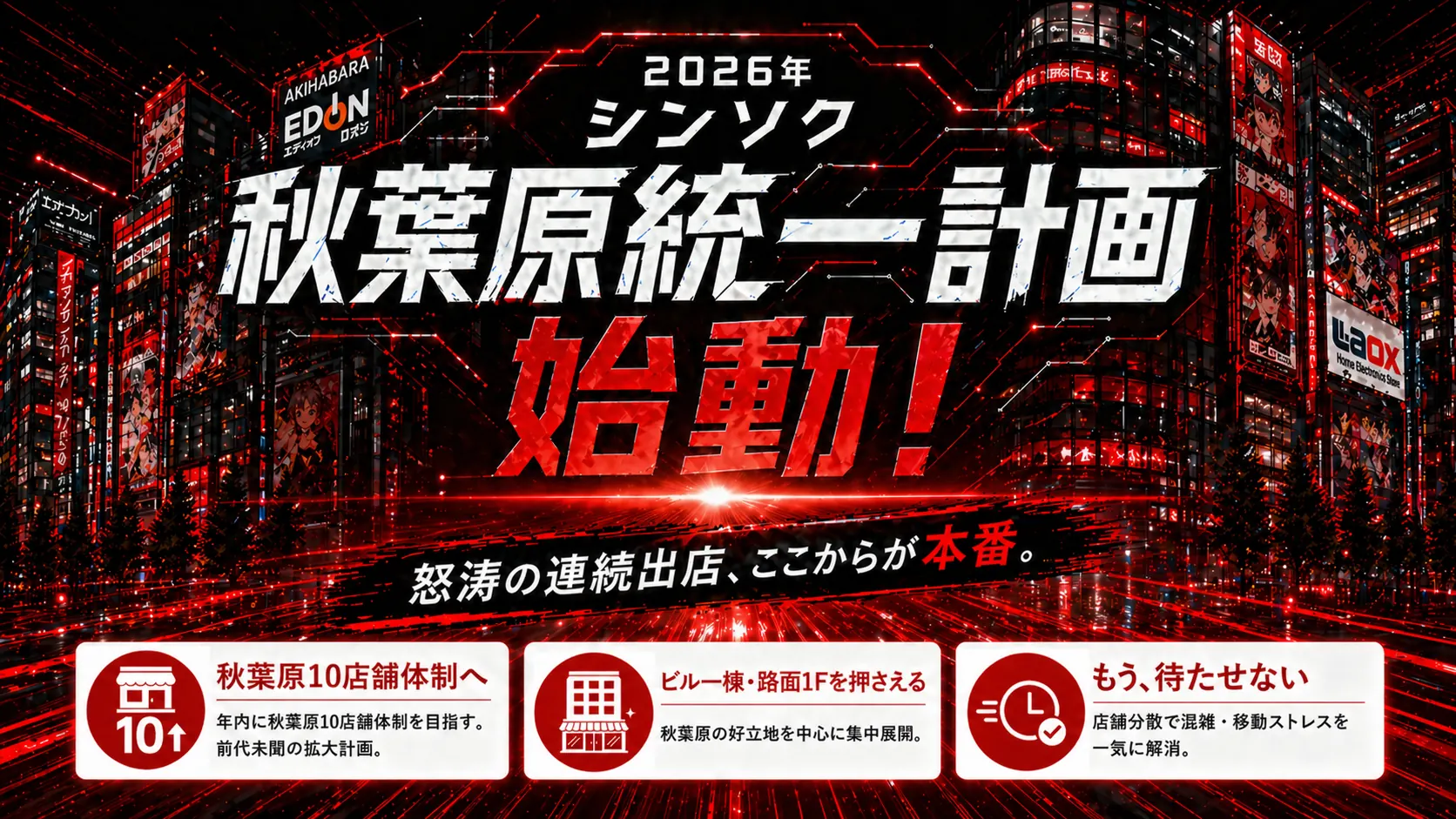 シンソク秋葉原統一計画 始動。秋葉原を、一番速く、もっと便利に。